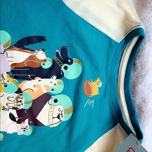 Girls' Football Dogs Baseball 3/4 Sleeve T-Shirt